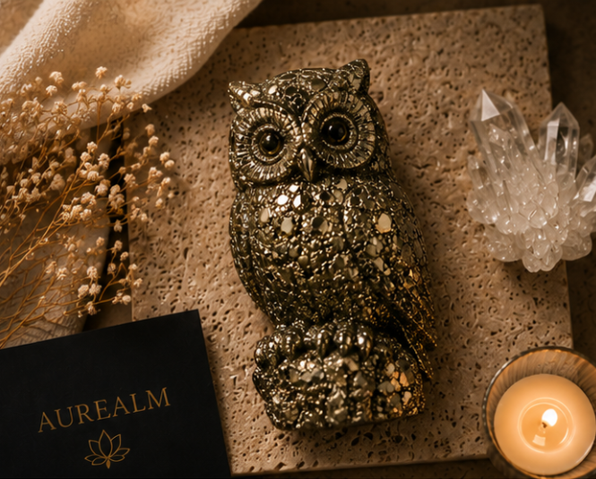 Pyrite Owl Figurine