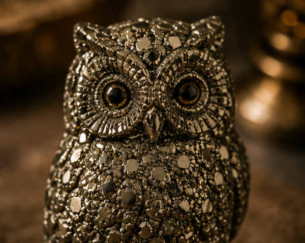 Pyrite Owl Figurine
