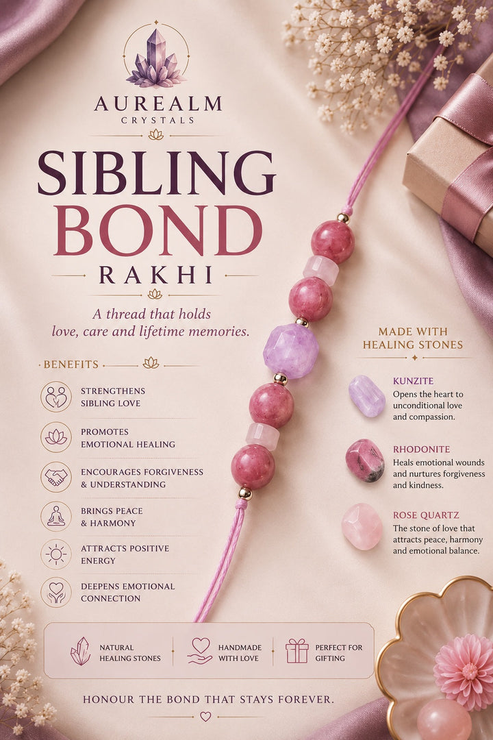 Sibling Bond Crystal Rakhi by Aurealm Crystals