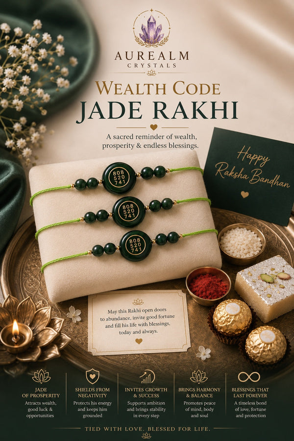 Jade Rakhi product image by Aurealm Crystals